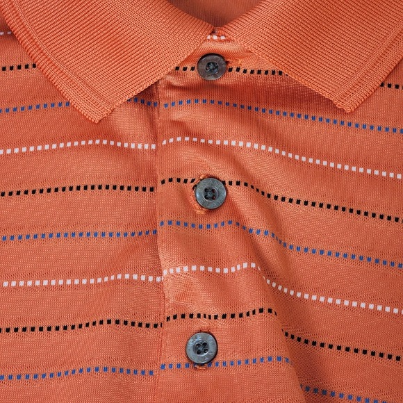 Grand Slam Polo Men's Medium 40 Chest Orange Horizontal Colored Pin Strip Button - Picture 4 of 9